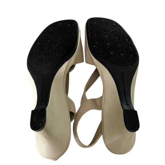 LifeStride Creamy Beige Sling Back Heels Shoes Woman Size 9M - Picture 4 of 9